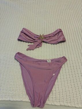 Abercrombie & Fitch Lilac Bandeau Bikini with Gold Starfish Accent